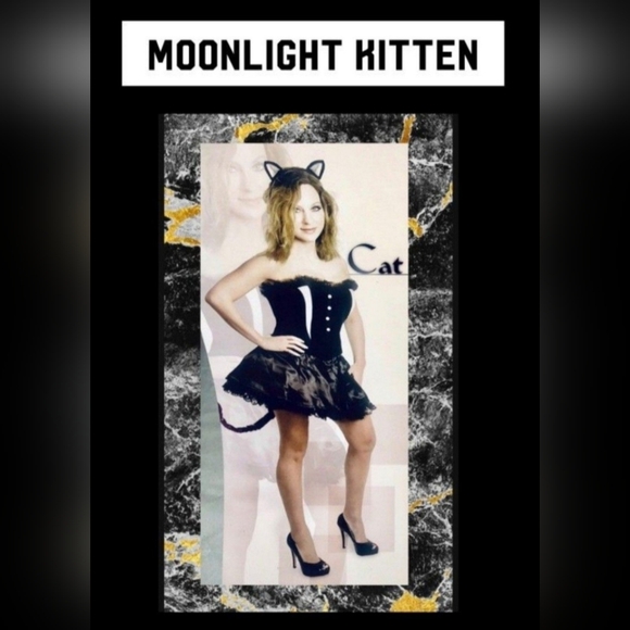 SUNNYWOOD BRAND "MOONLIGHT KITTEN!" WOMENS BLACK CAT COSTUME SIZE S/M NEW! - Picture 1 of 12